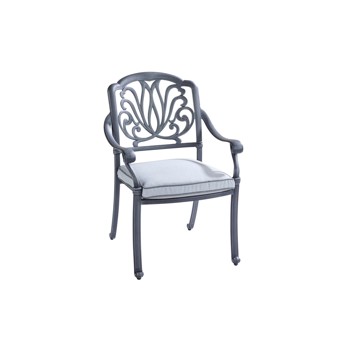 Amalfi Dining Chair Cast Aluminium Riven Grey w/Cushion - SOLD OUT