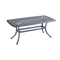 Amalfi Table 214x112cm Cast Aluminium Riven Grey - 1PC ONLY