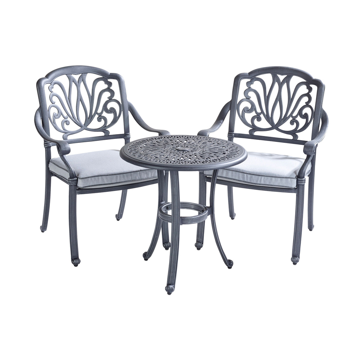 Amalfi Dining Chair Cast Aluminium Riven Grey w/Cushion - SOLD OUT