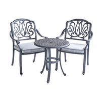 Amalfi Dining Chair Cast Aluminium Riven Grey w/Cushion - SOLD OUT