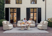 Amora Coffee Table R.80x30cm Alu Linnen w/Ceramic Top