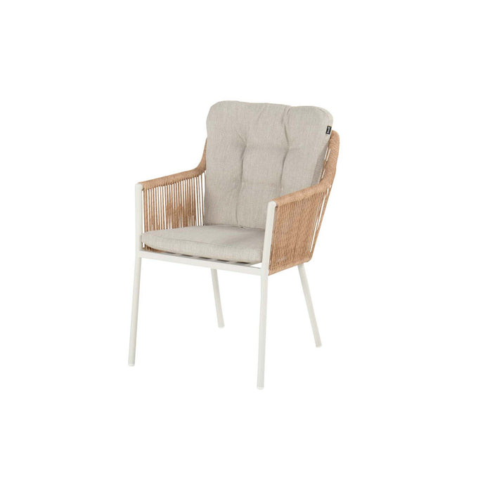 Cairo Dining Chair White w/Rope & Cushions