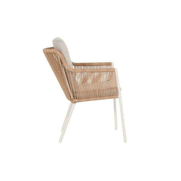 Cairo Dining Chair White w/Rope & Cushions