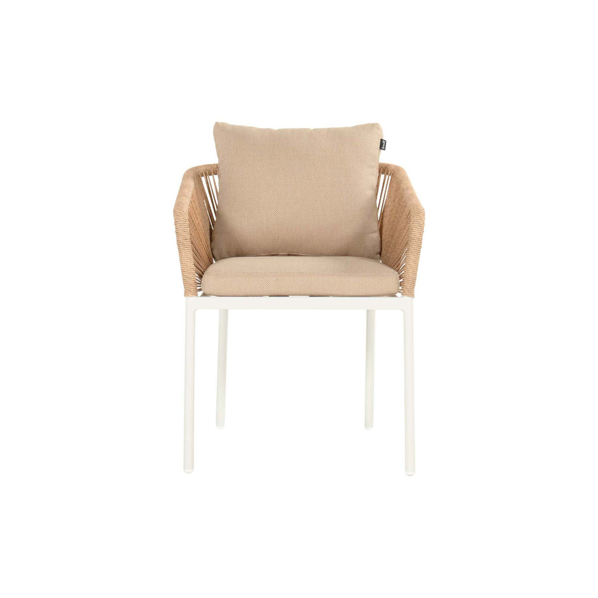 Corsica Dining Chair White w/Rope & Cushions