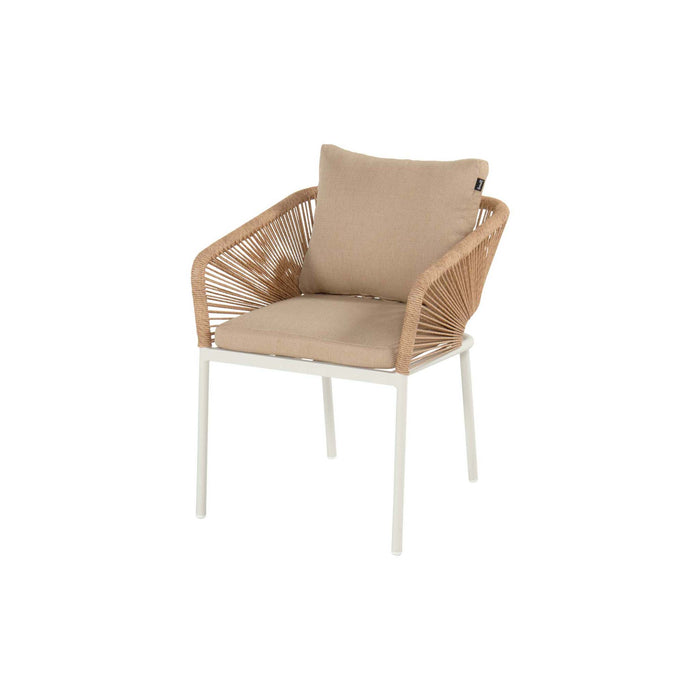 Corsica Dining Chair White w/Rope & Cushions