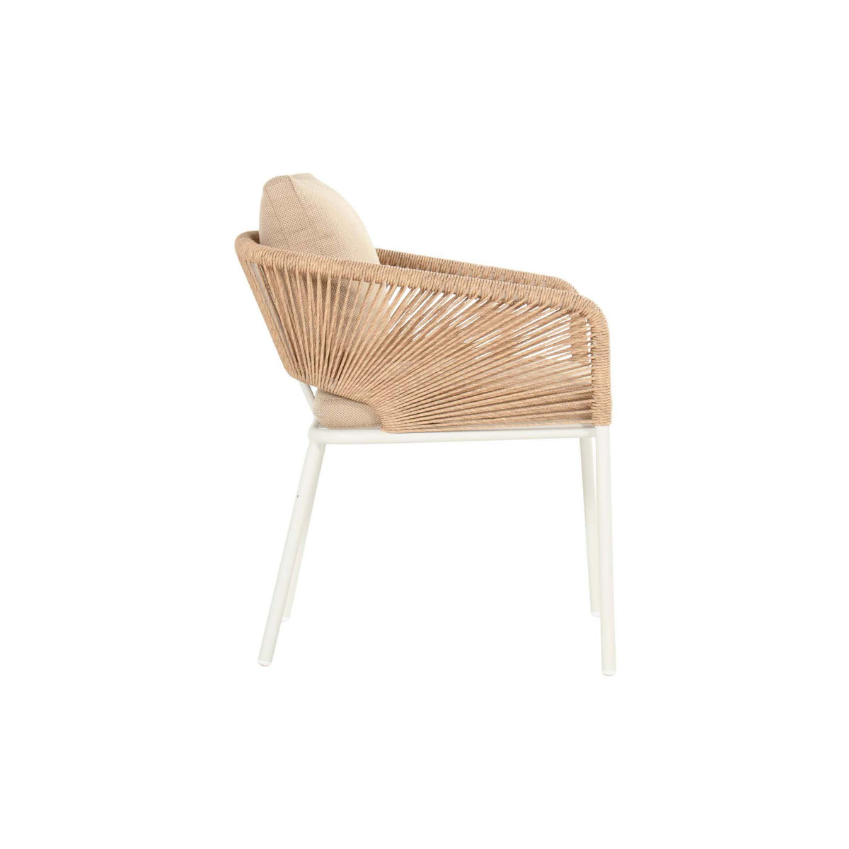 Corsica Dining Chair White w/Rope & Cushions