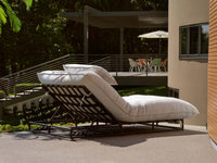 Emma Lounge Bed Black Alu w/Sunbrella Outdoor Fabric Marble