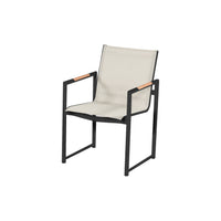 Fontaine Dining Chair Charcoal w/Teak Wood Armrests - COMING JUNE 2026