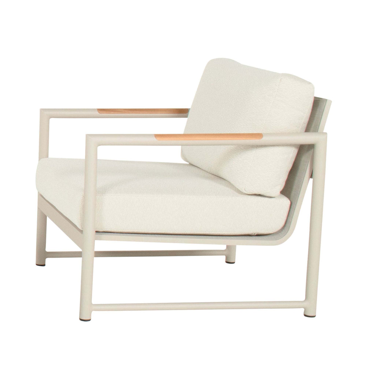 Fontaine 3 Seater Sofa Sand w/Teak Wood Armrest