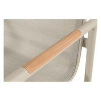Fontaine Dining Chair Sand w/Teak Wood Armrests