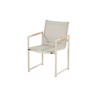 Fontaine Dining Chair Sand w/Teak Wood Armrests