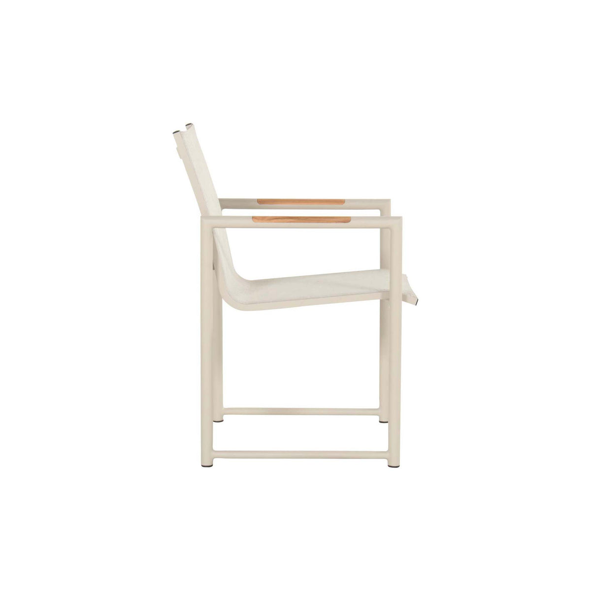 Fontaine Dining Chair Sand w/Teak Wood Armrests