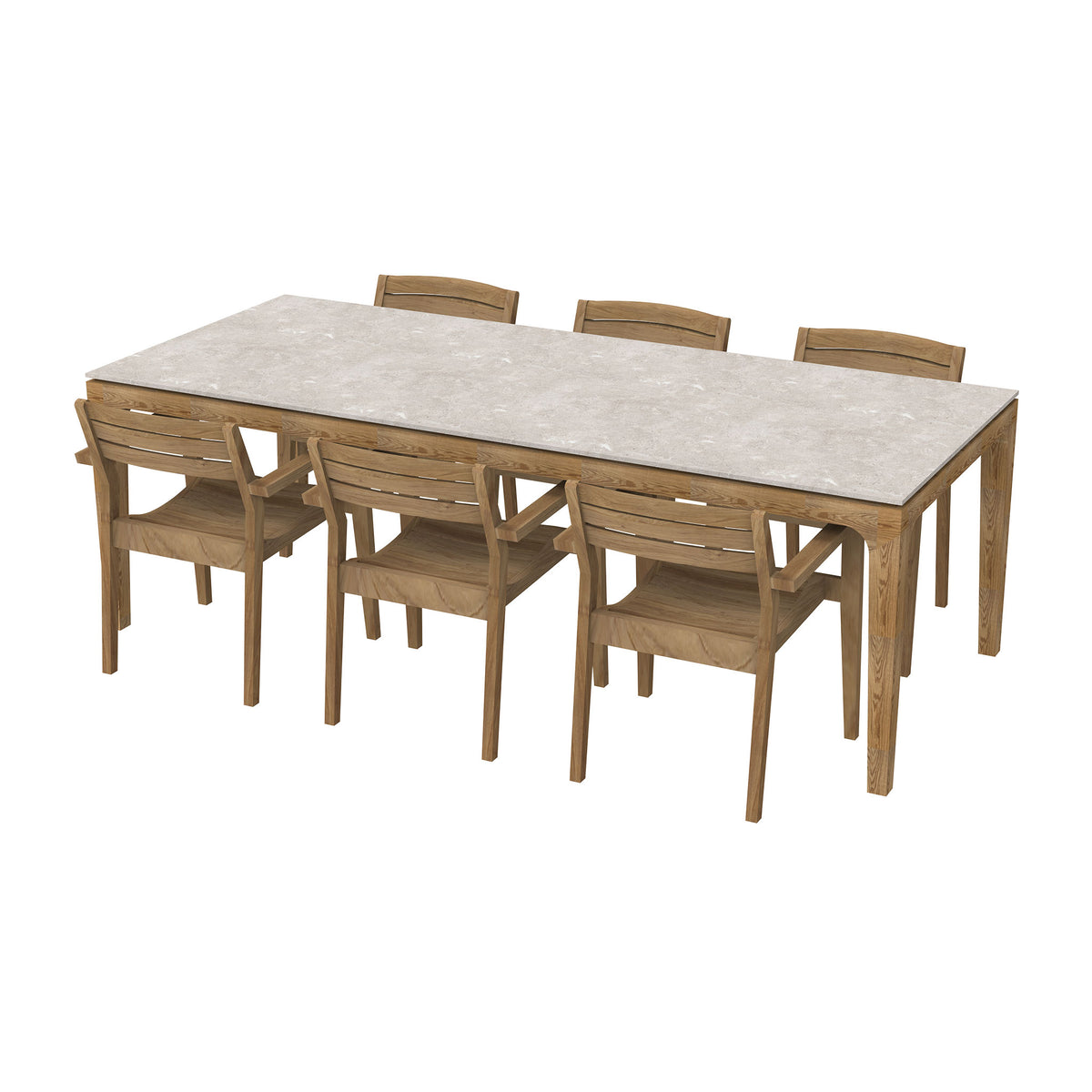Formentera Table 240x100cm Teak Wood Legs w/Ceramic Top - 1PC ONLY