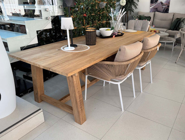 Corsica Dining Chair White w/Rope & Cushions