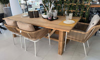 Corsica Dining Chair White w/Rope & Cushions