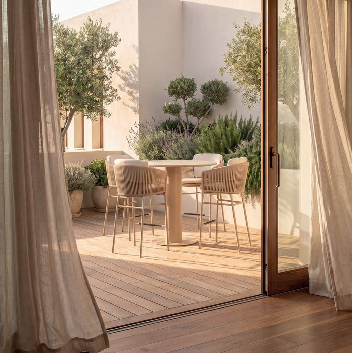 Girona Bar Table & Sevilla Bar Stool Cappuccino
