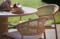 Girona Table Round 120cm Alu Cappuccino w/Ceramic Top - 2PCS ONLY