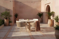 Girona Table Round 120cm Alu Sand w/Ceramic Top - 1PC ONLY