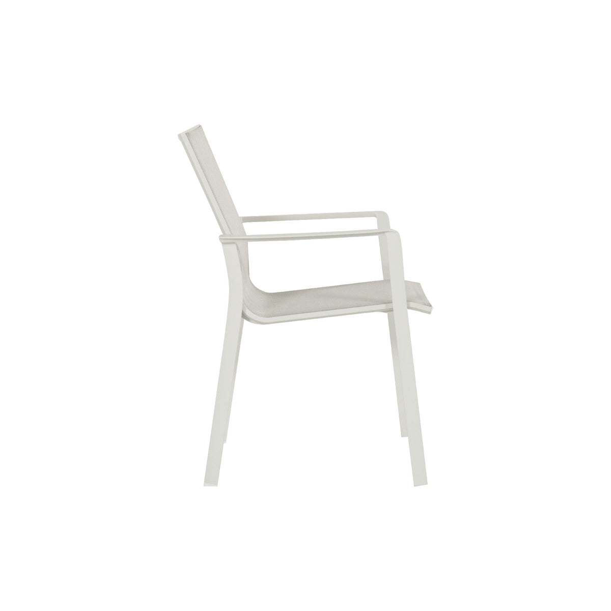 Lea Dining Chair White w/Beige Textilene - SOLD OUT