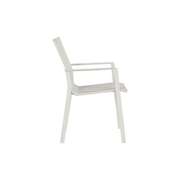 Lea Dining Chair White w/Beige Textilene - SOLD OUT