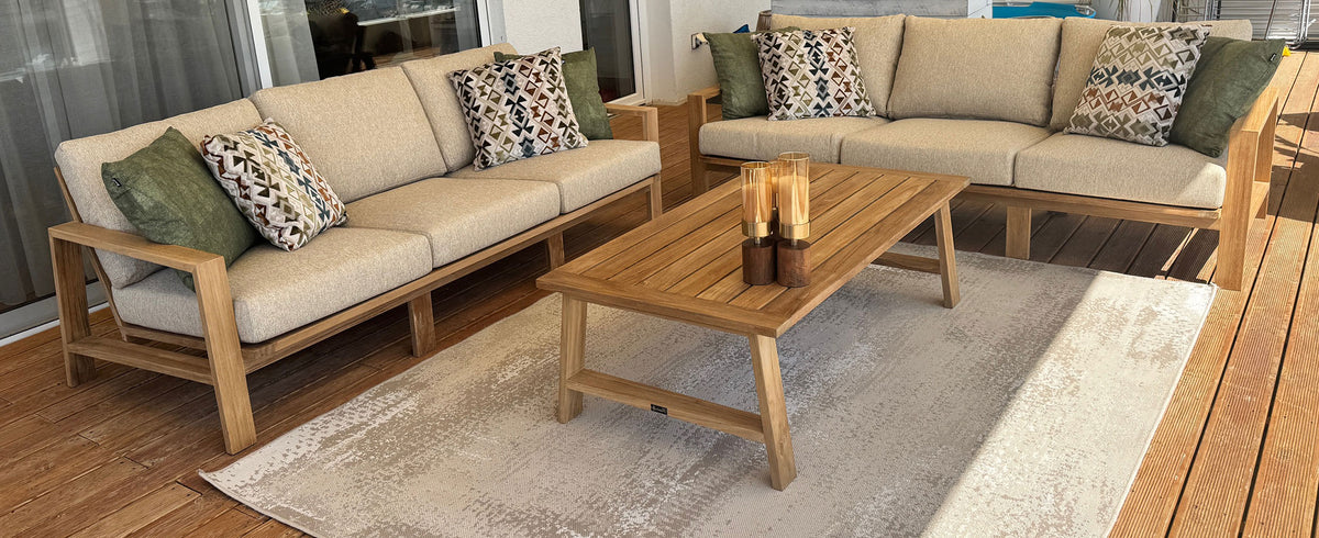 Limassol 3 Seater Sofa Teak Wood - 1PC ONLY