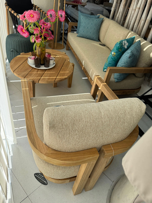 Leonora Coffee Table R.84x40cm Teak Wood