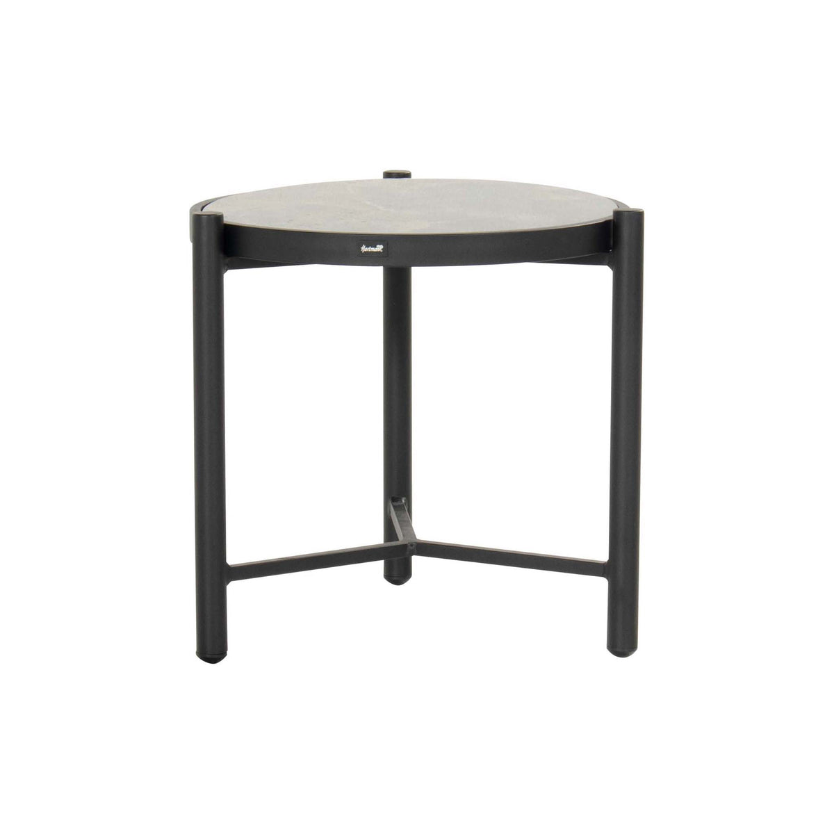 Nika Side Table Ø45xH:47cm Alu Taupe w/Glass Top
