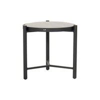 Nika Side Table Ø45xH:47cm Alu Taupe w/Glass Top