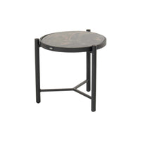 Nika Side Table Ø45xH:47cm Alu Taupe w/Glass Top