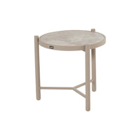 Nika Side Table Ø45xH:47cm Alu Taupe w/Glass Top