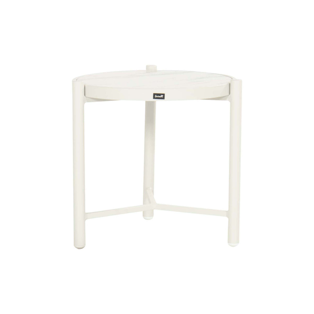 Nika Side Table Ø45xH:47cm Alu Taupe w/Glass Top