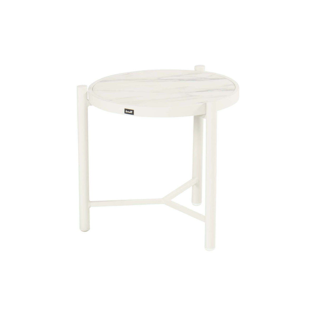 Nika Side Table Ø45xH:47cm Alu Taupe w/Glass Top