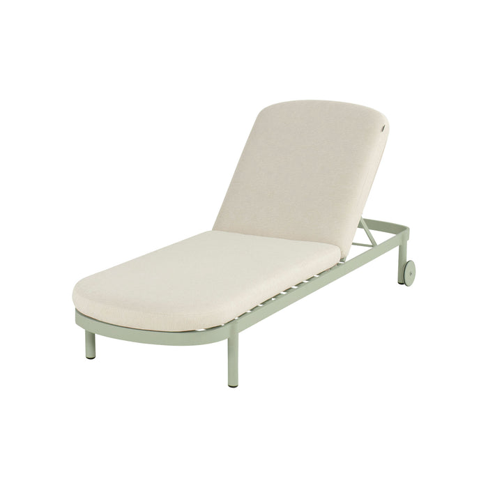 Palma Lounger Alu Soft Green w/Wheels & Cushion - 2PCS ONLY