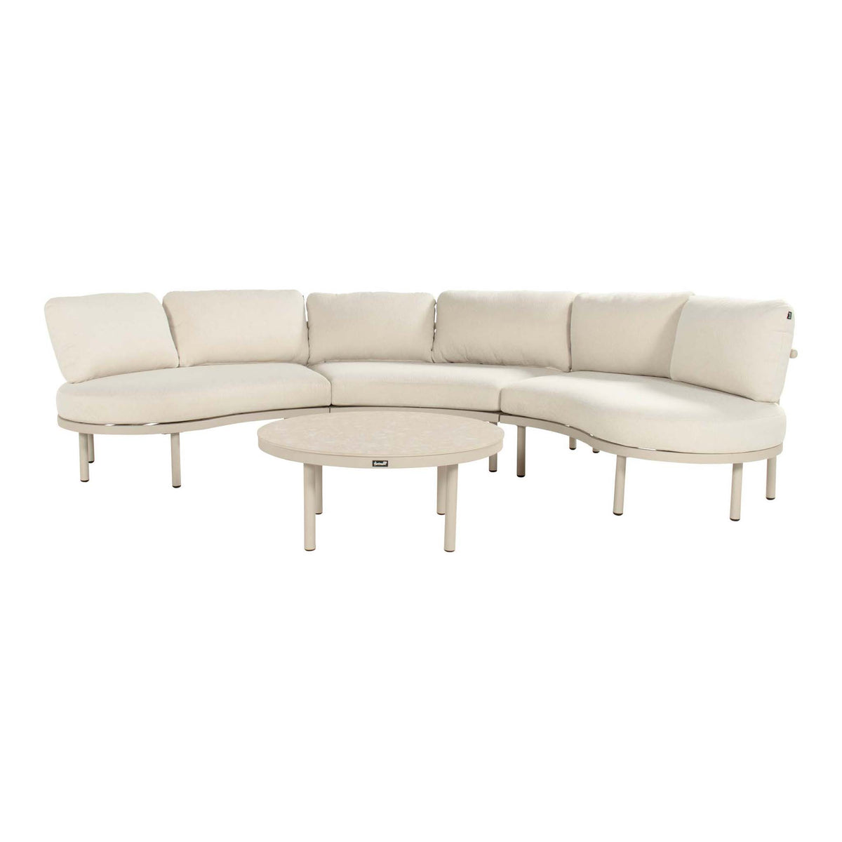 BUY AS A SET: Palma Lounge Sofa Set Alu Sand w/Round Coffee Table - COMING AGAIN END OF JULY 2026