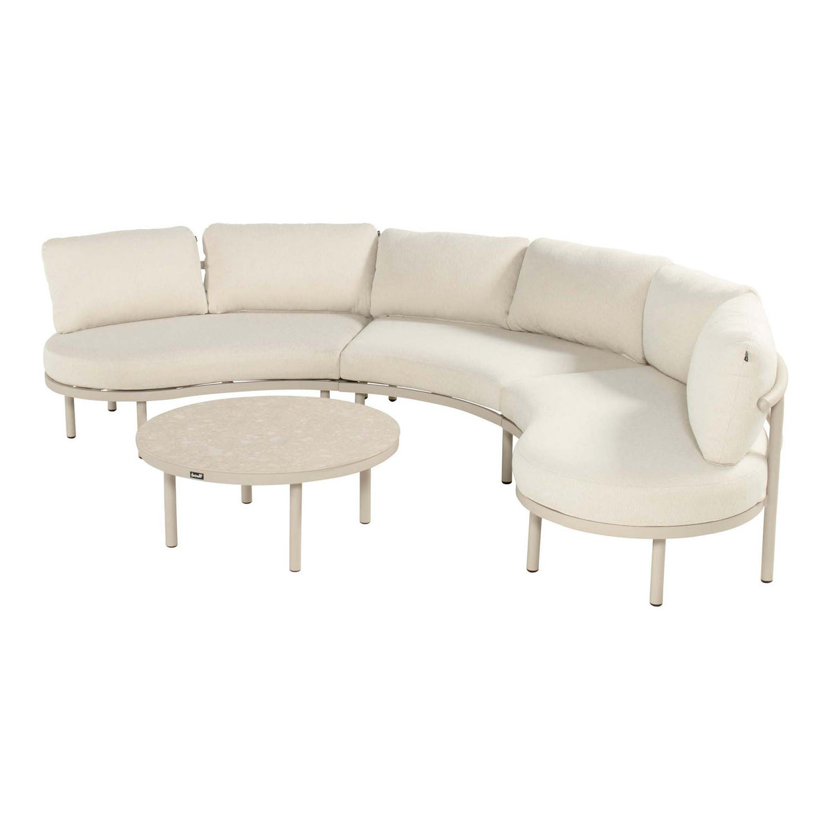 BUY AS A SET: Palma Lounge Sofa Set Alu Sand w/Round Coffee Table - COMING AGAIN END OF JULY 2026