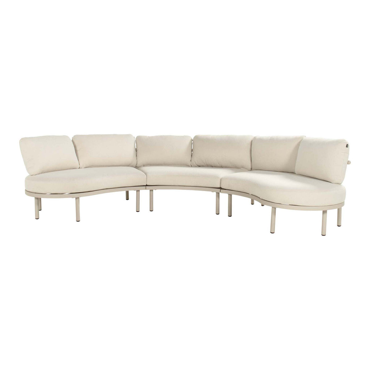 BUY AS A SET: Palma Lounge Sofa Set Alu Sand w/Round Coffee Table - COMING AGAIN END OF JULY 2026