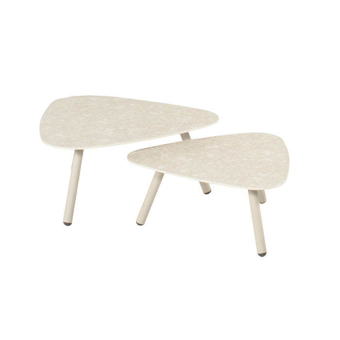 Rana Coffee Tables (Set of 2pcs) Alu Beige w/Ceramic Top