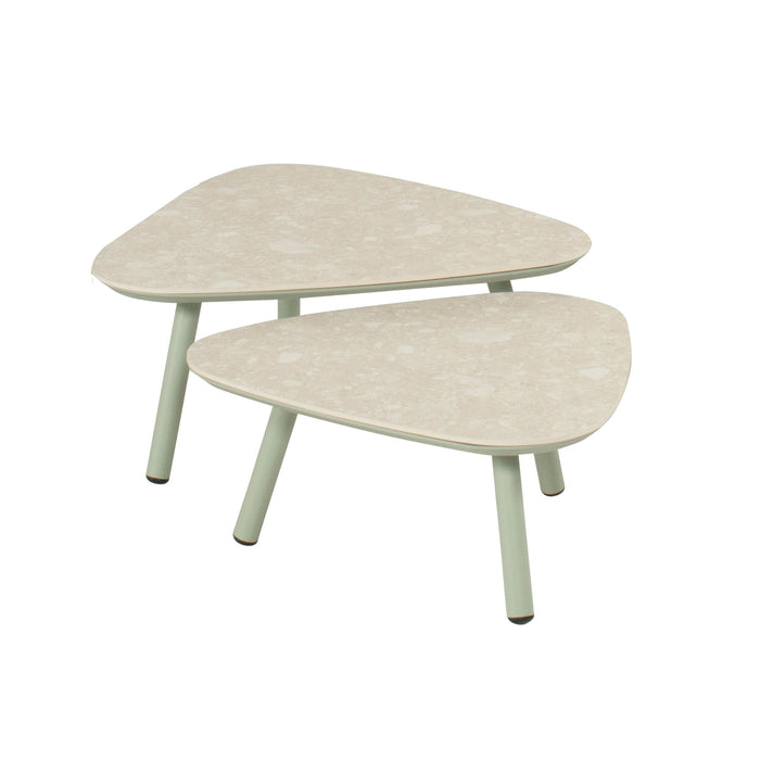 Rana Coffee Tables (Set of 2pcs) Alu Soft Green w/Ceramic Top