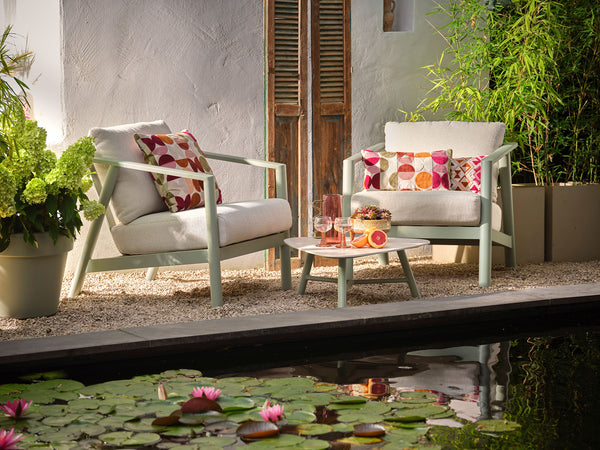 Rana Coffee Tables (Set of 2pcs) Alu Soft Green w/Ceramic Top