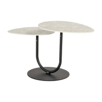 Rota Duo Side Table Alu Sand w/Ceramic Top
