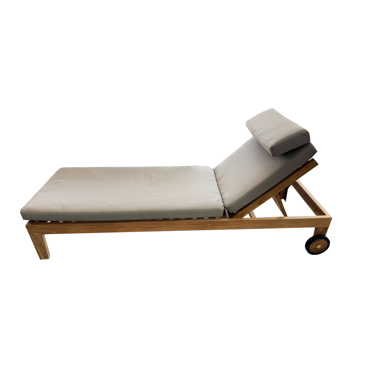 Salvo Lounger Teak Wood w/Wheels & Cushion - COMING JUNE 2026