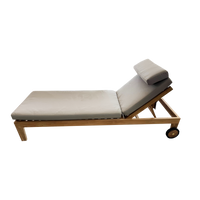 Salvo Lounger Teak Wood w/Wheels & Cushion - COMING JUNE 2026