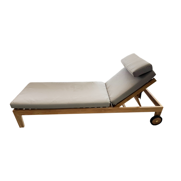 Salvo Lounger Teak Wood w/Wheels & Cushion - COMING JUNE 2026
