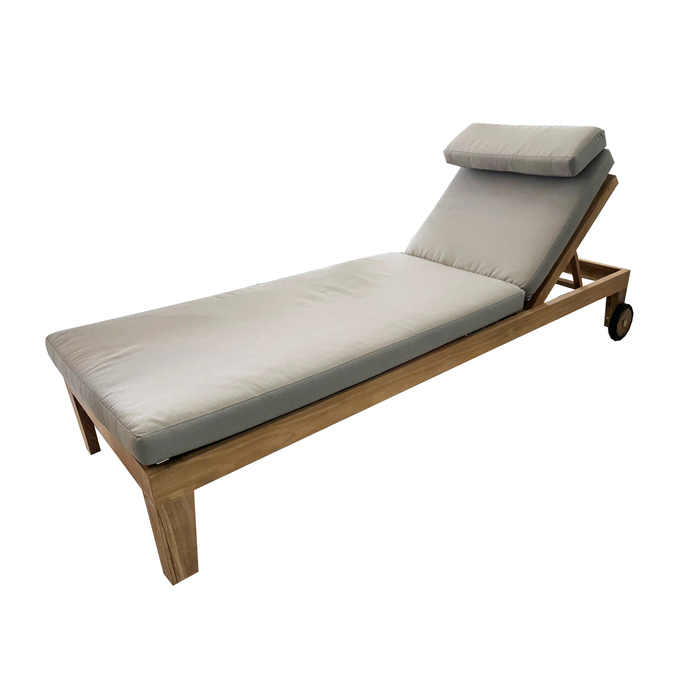 Salvo Lounger Teak Wood w/Wheels & Cushion - COMING JUNE 2026
