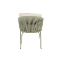 Sevilla Dining Chair Alu Soft Green w/Rope