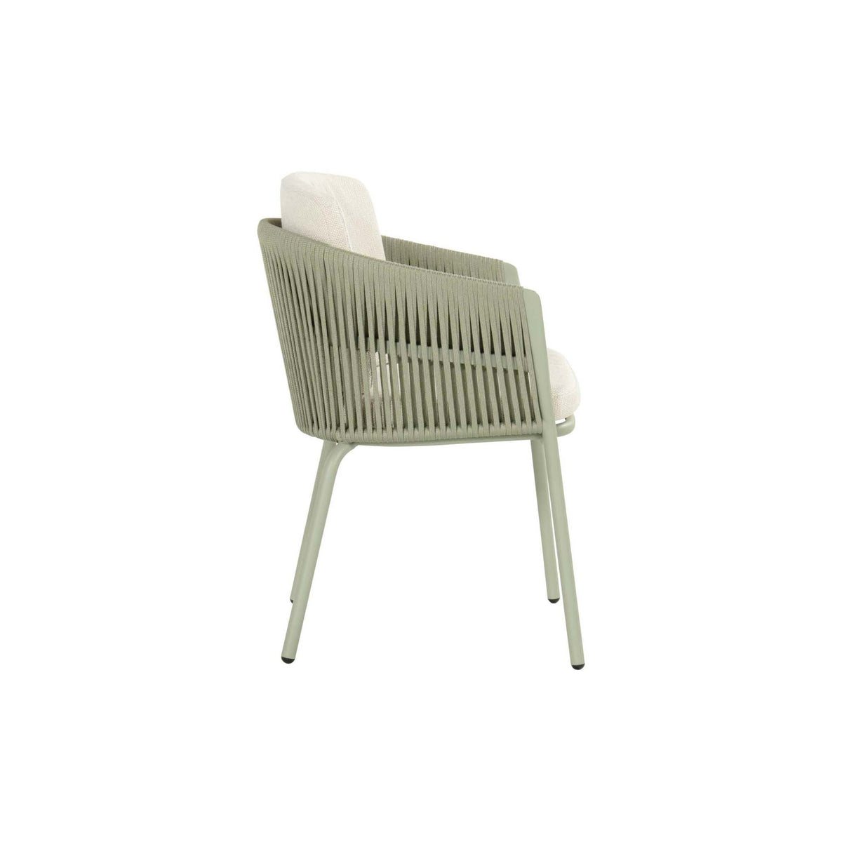 Sevilla Dining Chair Alu Soft Green w/Rope