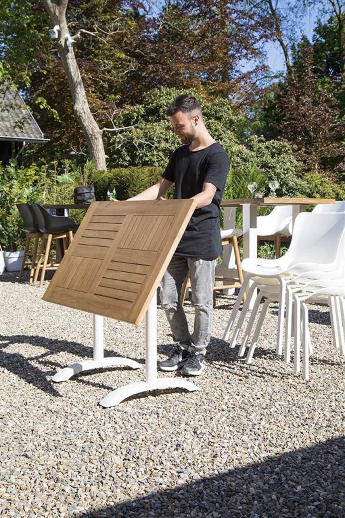 Sophie Foldable Table Teak Wood Garden / Outdoor Furniture Hartman