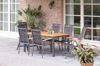 South Wales Extendable table 150/210x90cm Xerix w/Teak Wood Top