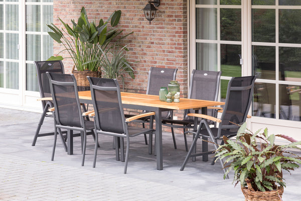 South Wales Extendable table 150/210x90cm Xerix w/Teak Wood Top