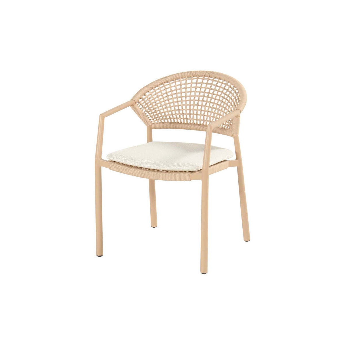 Taragona Stacking Chair Alu Cappuccino w/Rope